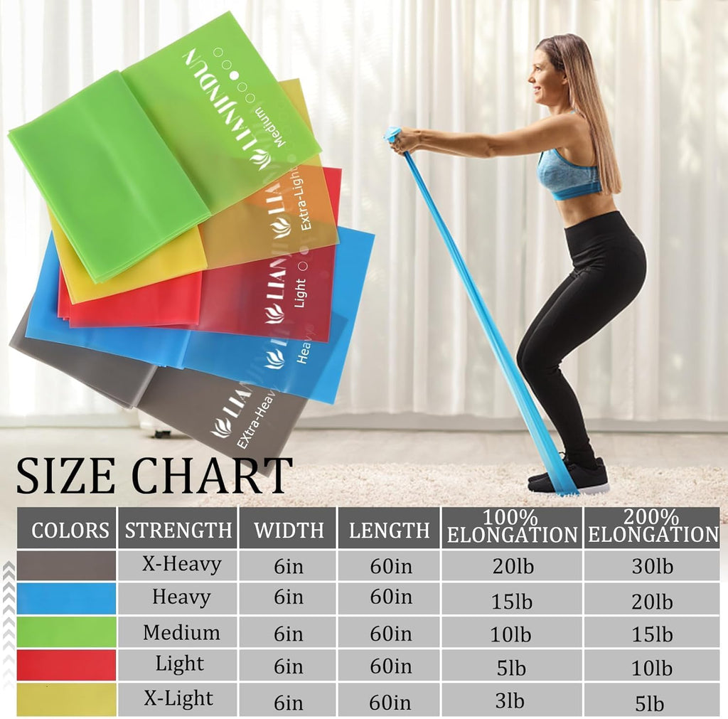 Resistance Bands for Working Out, Physical Therapy, Exercise, Pilates, Yoga | Latex-Free Stretch Bands for Women or