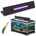 Aquarium Lids Canopy with LED Light, 2 Pcs, Black, 24x12in