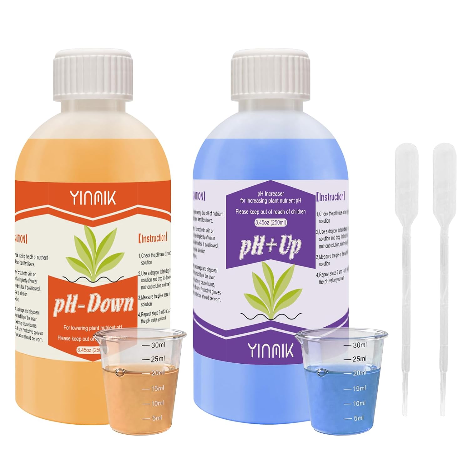 General Hydroponic pH Up Down Liquid, pH Control kit Adjust pH Level | 500ml Premium Buffering Solution for pH