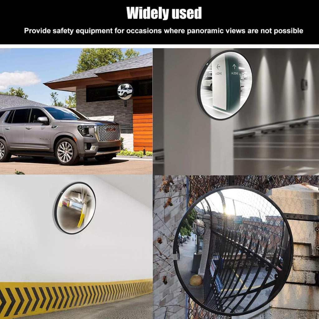 12" Acrylic Convex Mirror – Adjustable Wide Angle View Traffic Mirror for Enhanced Security Coverage in Rooms