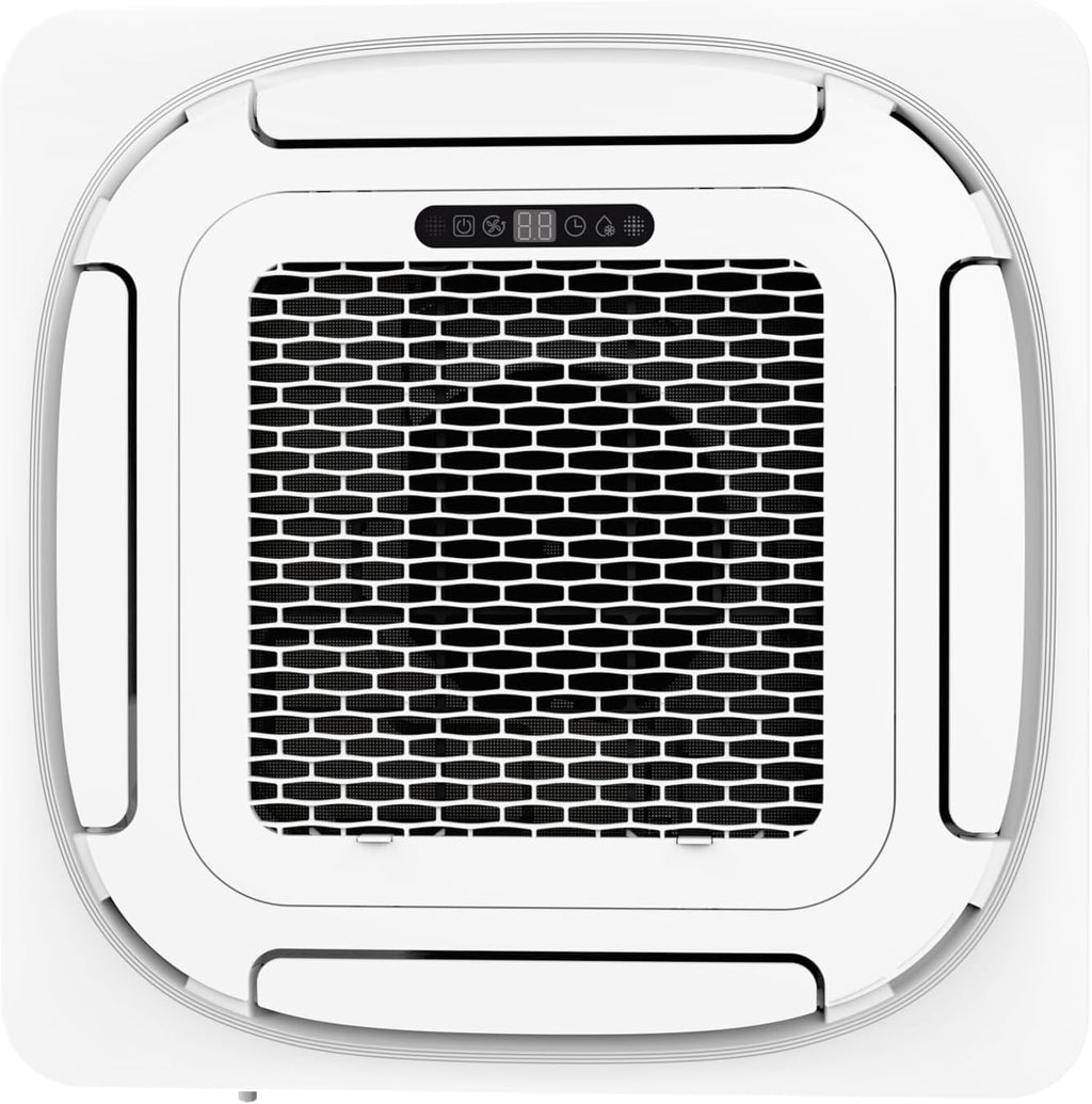 9000 BTU Ceiling Cassette Mini Split AC, 8-Way 360° Airflow