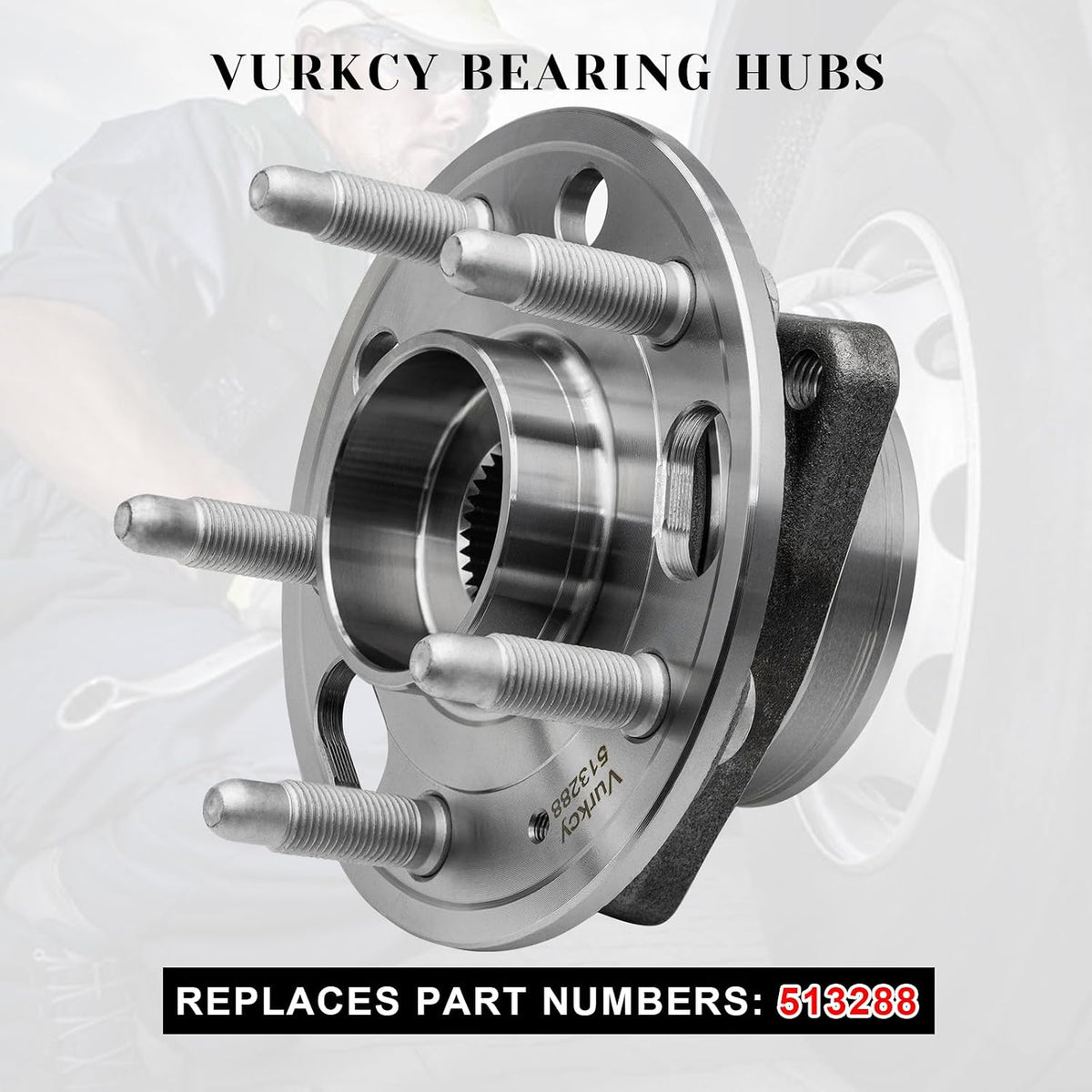 Vurkcy 513288 Front Wheel Bearing Hubs Assembly for 13-15 Chevy Malibu 1pc