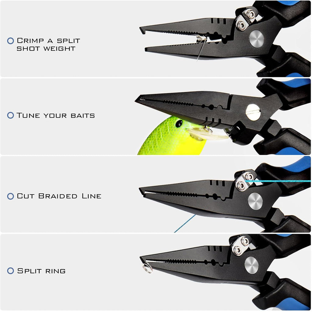 Intimidator Fishing Pliers, Saltwater Resistant Fishing Gear | Corrosion Resistant Polymer Coated Fishing Tools