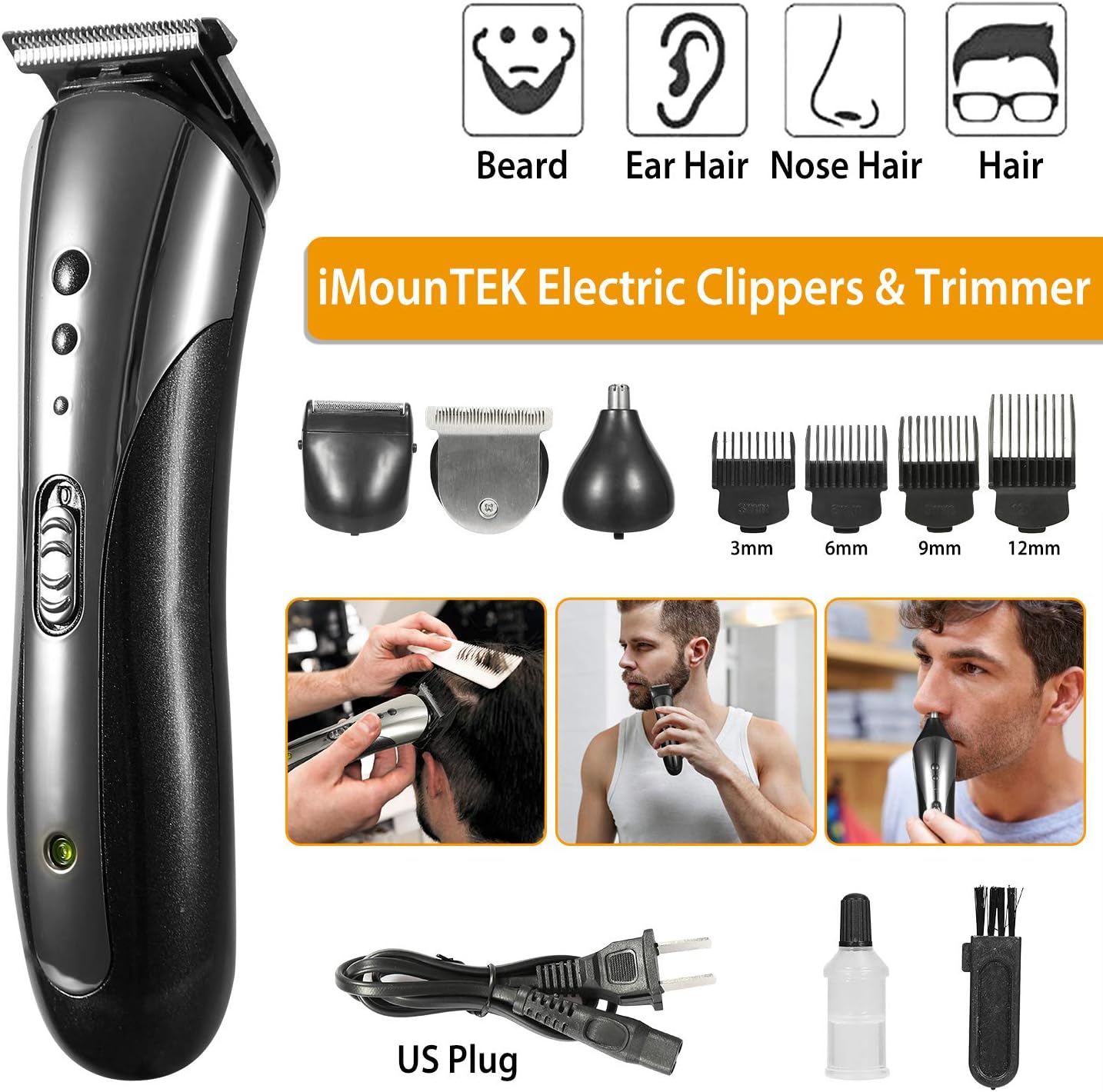 All-in-1 Multi Grooming Kit for Men, Cordless/Rechargeable Electric Hair Clippers, Beard & Mustache Trimmer