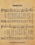 Amazing Grace Hymn SOAP Journal: 8.5x11 Hymnal Sheet Music Notebook With 120 S.O.A.P. Pages, Guided Bible Study