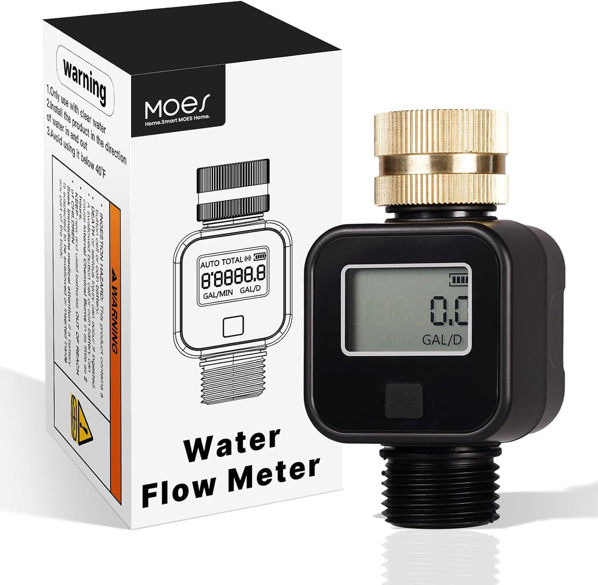 MOES Water Flow Meter, Measure Gallon/Liter Consumption and Flow Rate