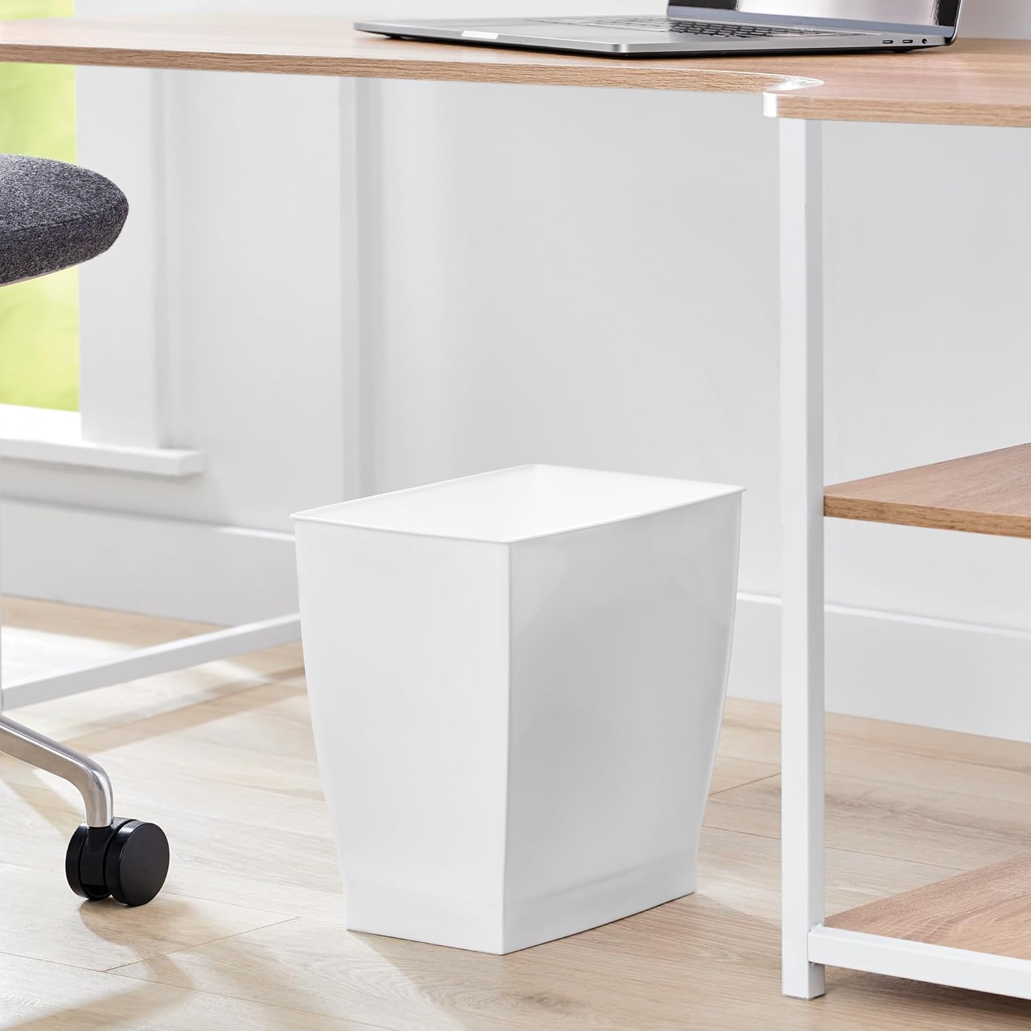 Plastic Spa Rectangular Trash, Waste Basket Garbage Can for Bathroom, Bedroom, Home Office, Dorm, College, 2.5