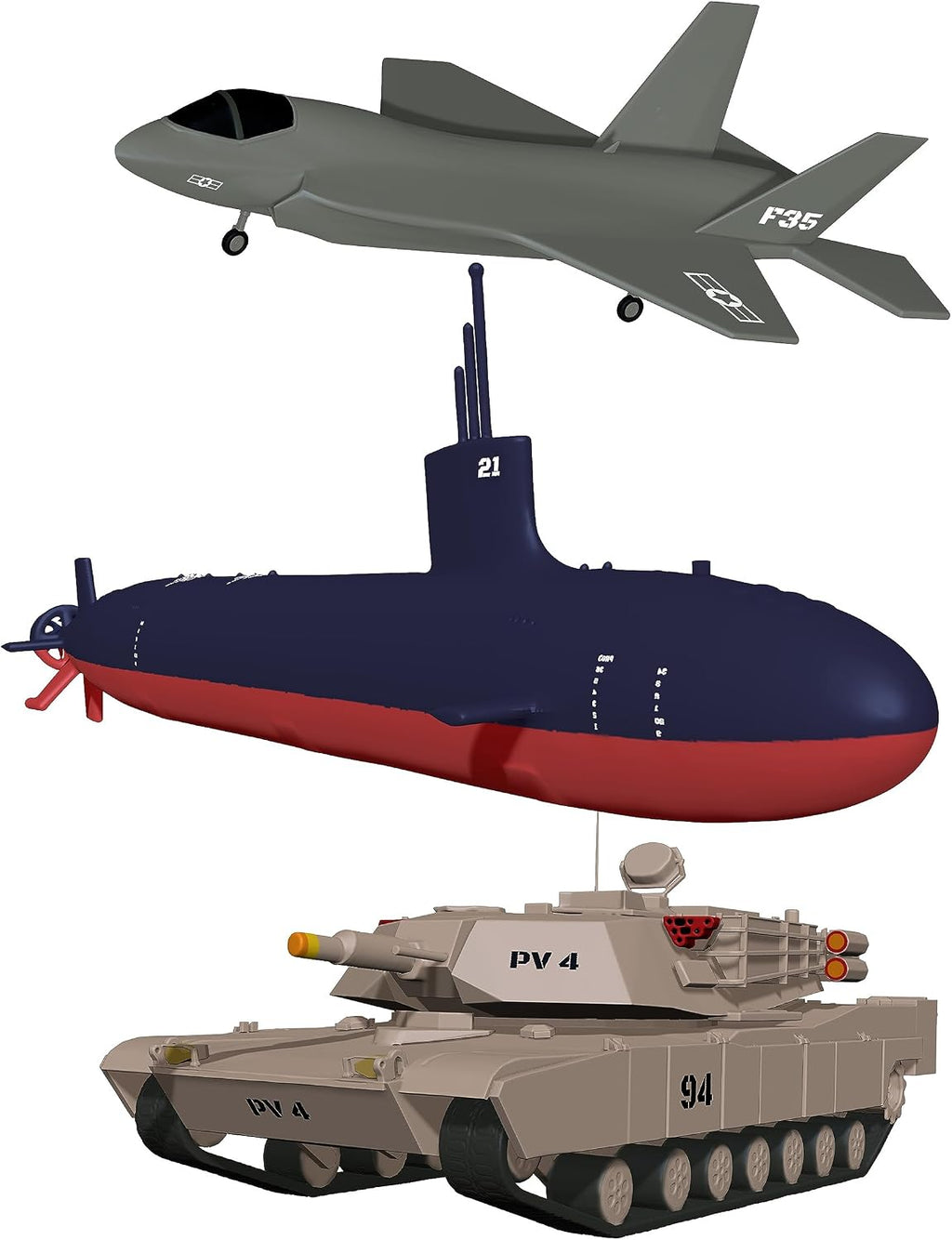 Bath Toys for Kids Ages 4-8, Kids Bath Toys for Boys, Mold Free No Hole Sealed, Soft Durable Army Play Set Submarine