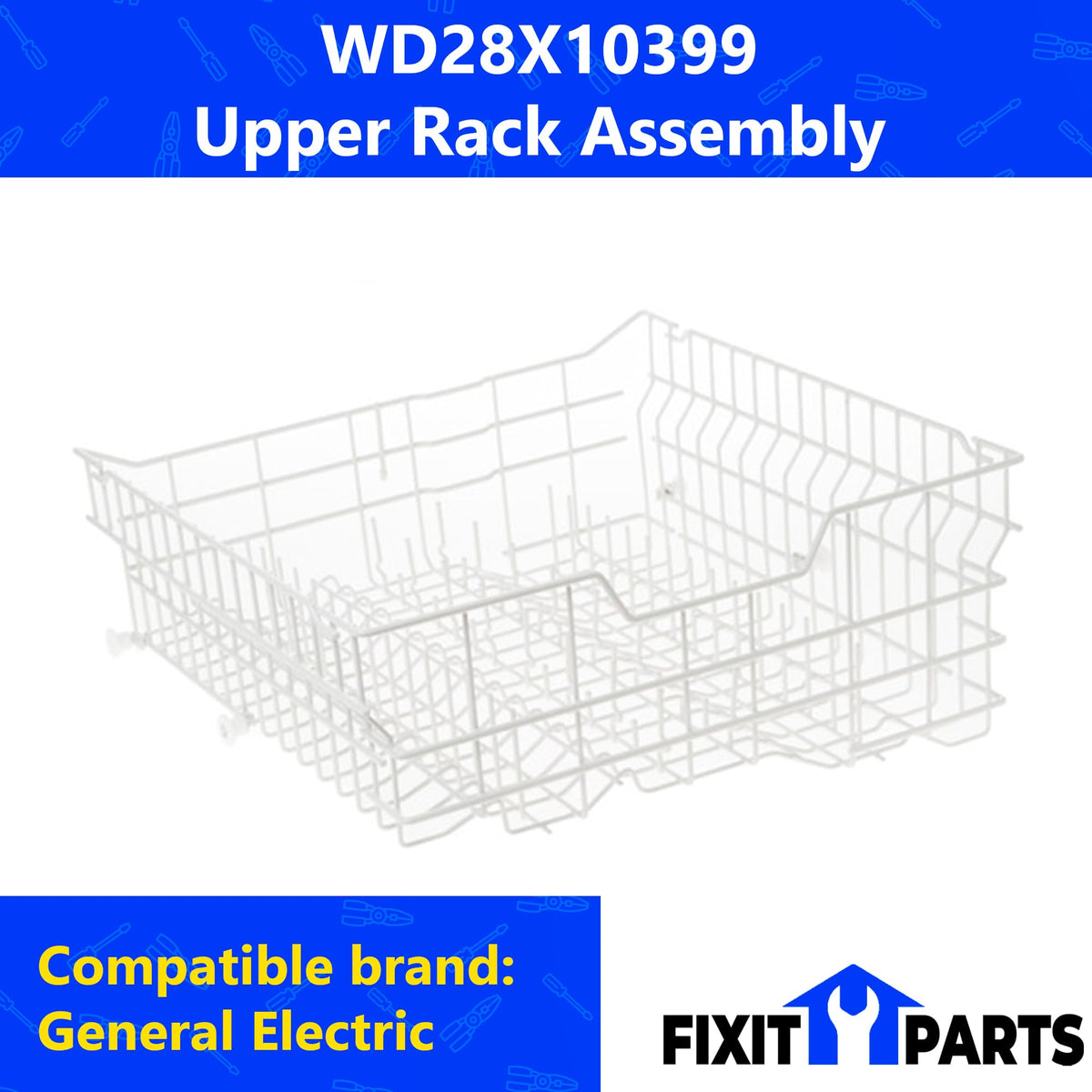 WD28X10399 Upper Rack Assembly for General Electric GE Dishwashers