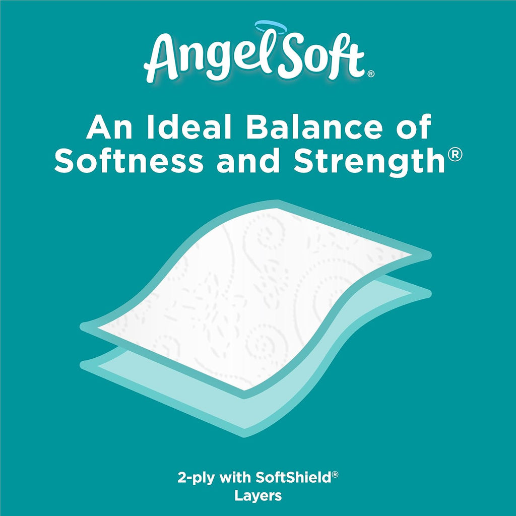 Angel Soft White 2-Ply Septic Safe Toilet Paper Tissue, 36 Double Rolls, 72 Regular Rolls, 260 Plus Sheets Per Double