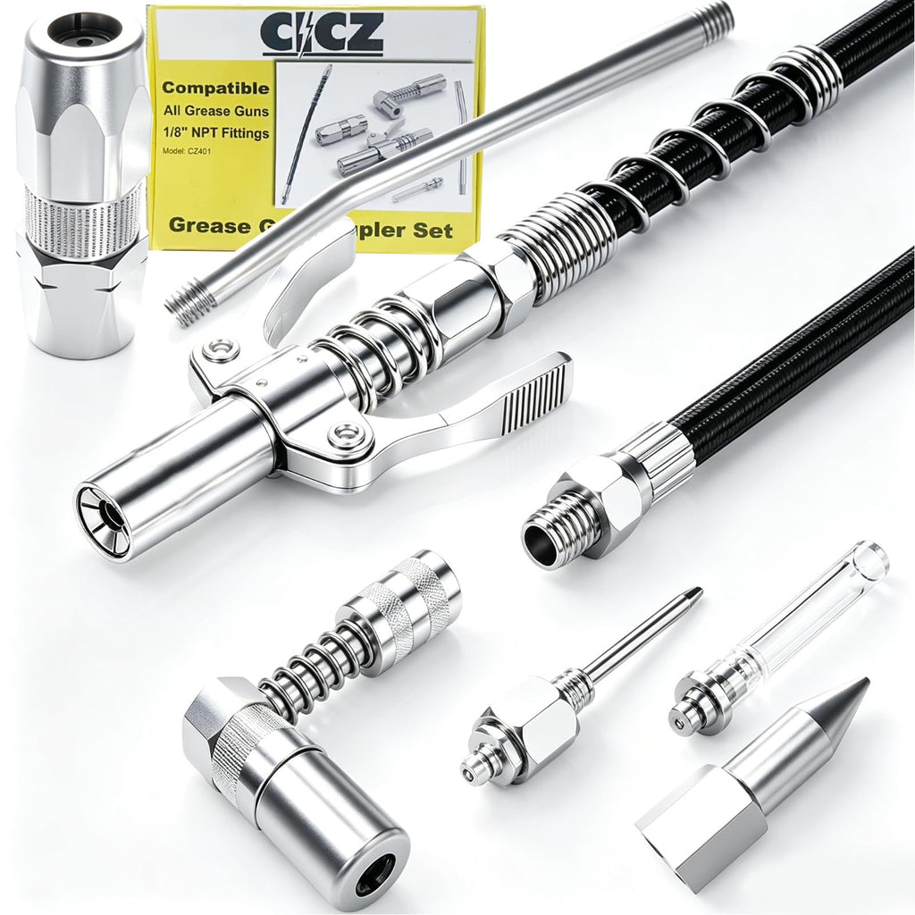 Grease Gun Accessory Kit with Quick-Release Coupler
