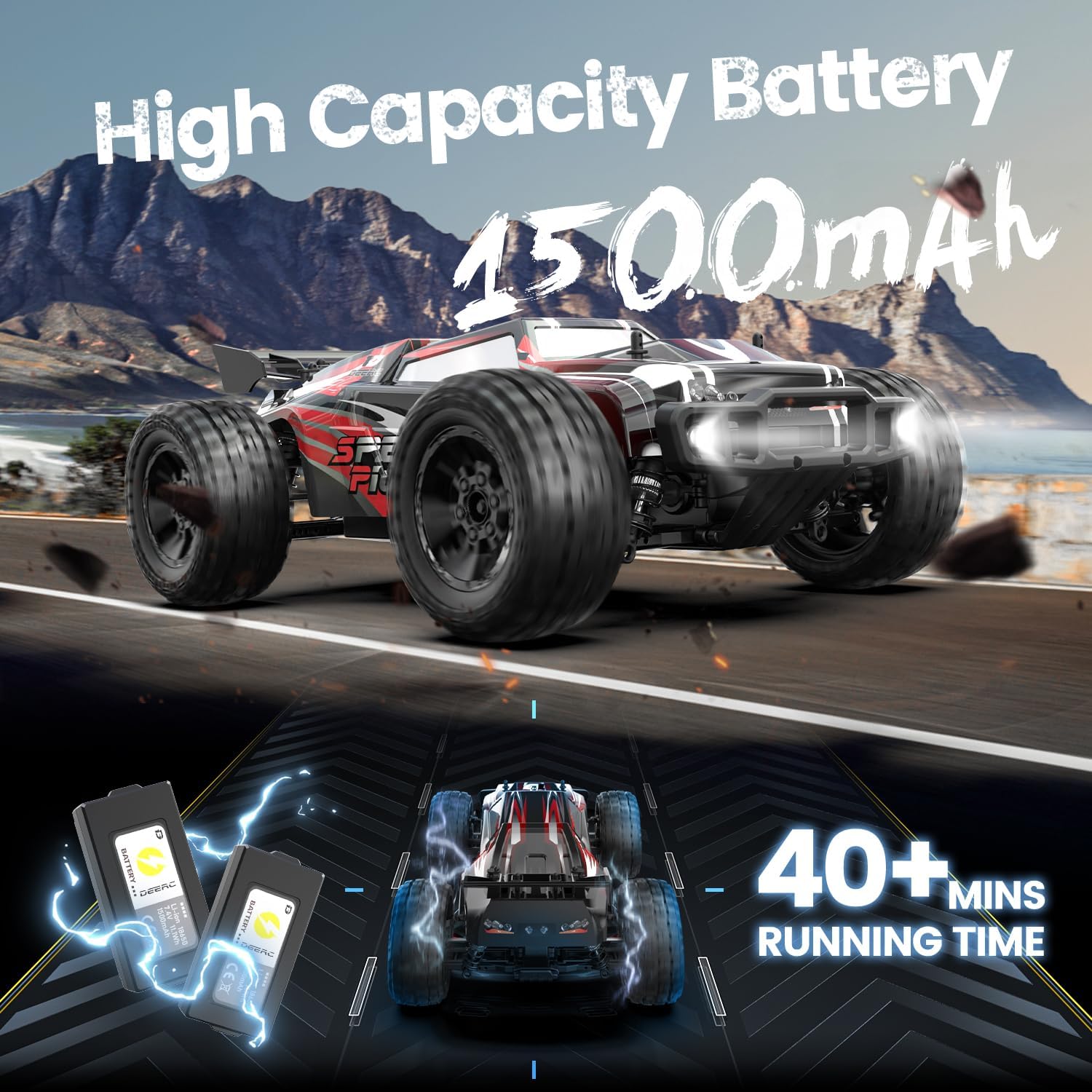 9206E DIY Extra Shell 1:10 Scale Large RC Cars,48+ KM/H Hobby Grade High Speed Remote Control Car for Adults Boys,All