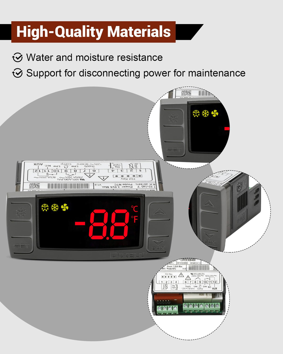 Replace Dixell XR03CX-4N0F1 Temperature Controller for 120V 50-60hz