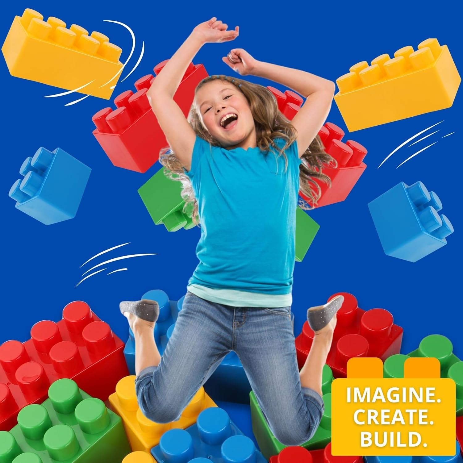 24 PCS Giant Building Blocks Starter Set for Toddlers, Plastic Large Building Blocks for Kids Creative Play, Big