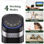 Tower Fan for Bedroom, 28dB Quiet Bladeless Oscillating Standing Fan with Remote, 5 Speeds & 4 Modes, 12H Timer, LED