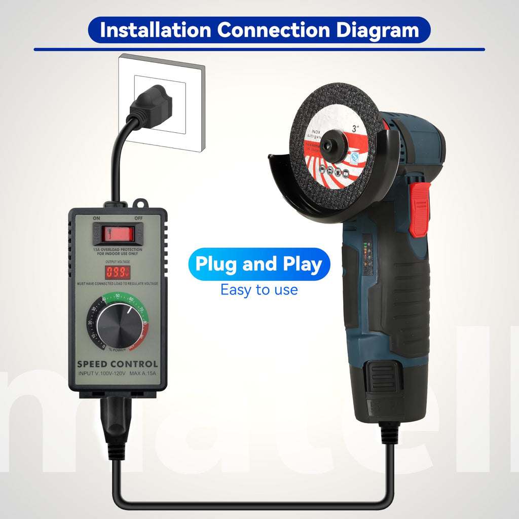 Motor Speed Controller AC 120V 15A Variable Speed Regulator