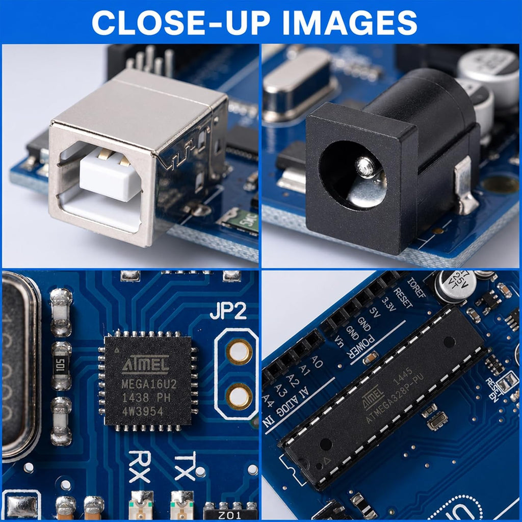 UNO R3 Board, ATmega328P, Includes USB Cable