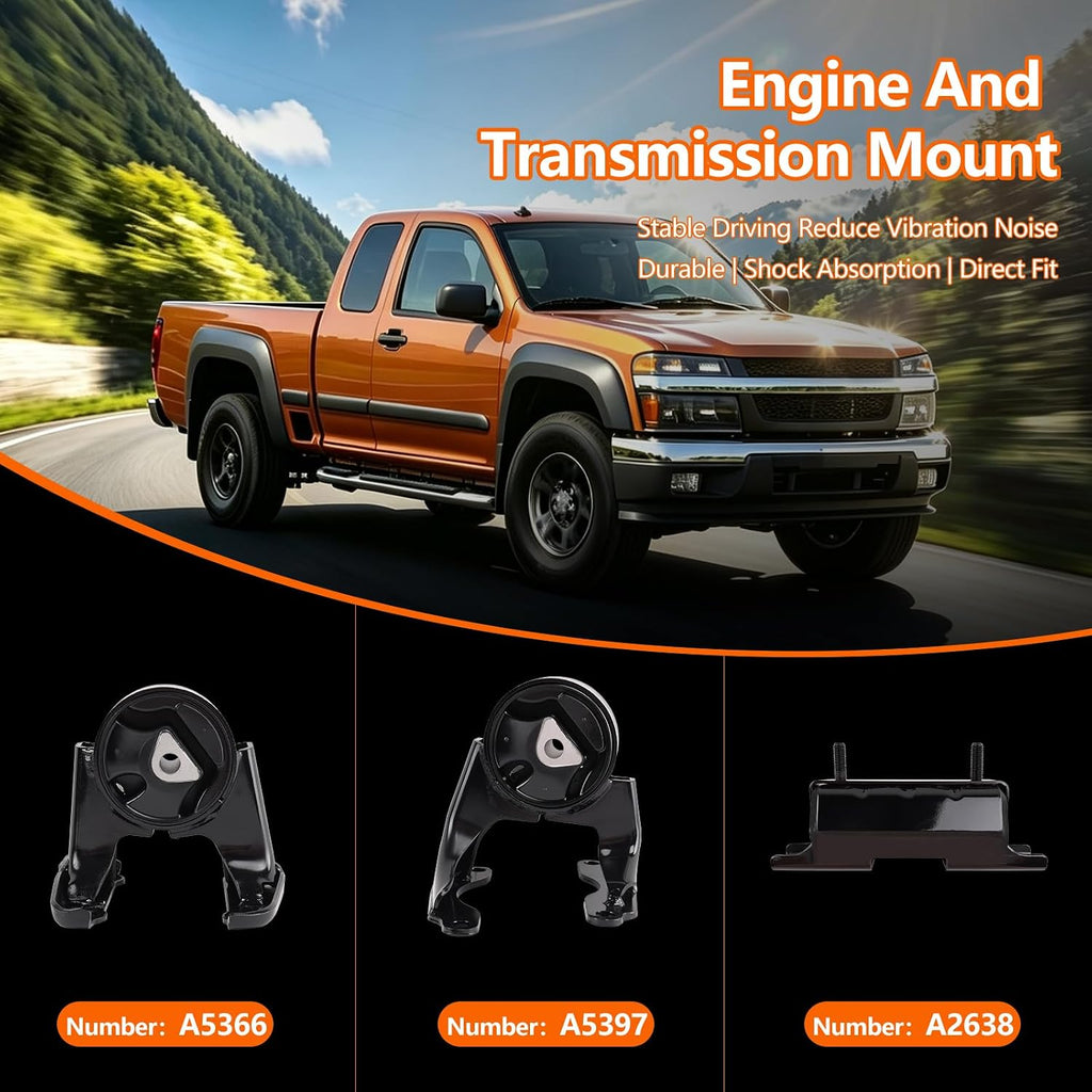 Engine and Transmission Motor Mount Kit, Set of 3 for H3 2006-2010