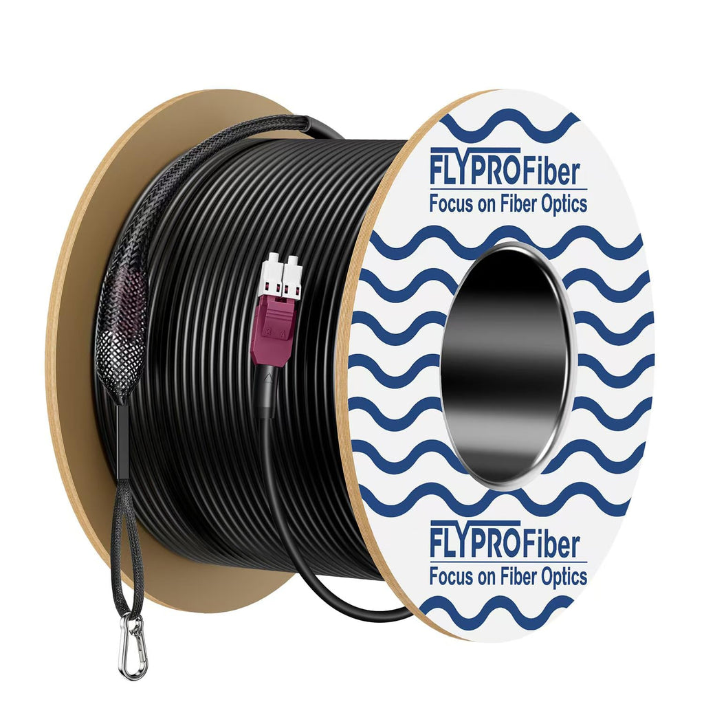 Outdoor OM4 Multimode LC to LC Fiber Patch Cable 100M/328ft