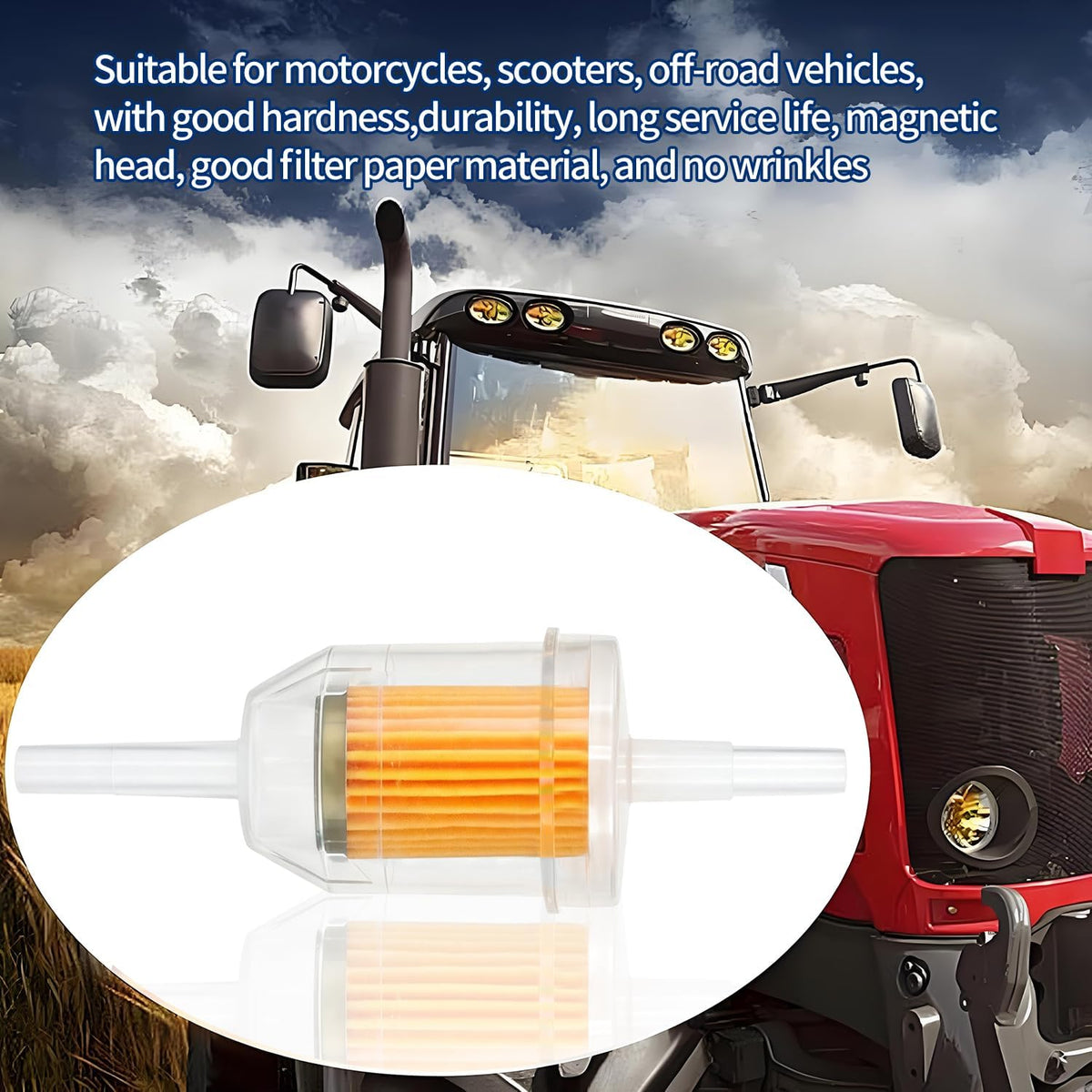 (12-Pack) Inline Fuel Filter for Lawn Mower, Small Engine