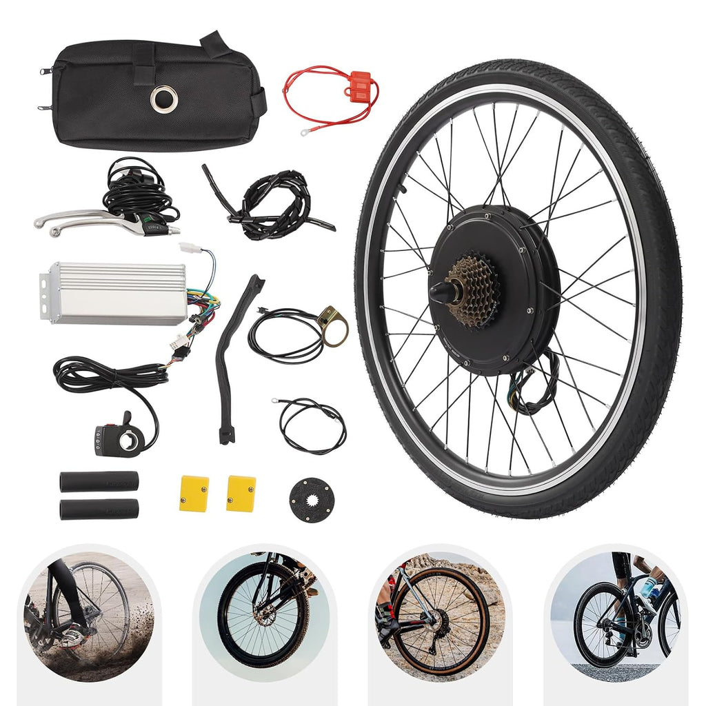 26 Inch 48V 1000W Rear Wheel Electric Bicycle Conversion Kit, Electric Bike Rear Wheel Hub Motor, Rears Wheel