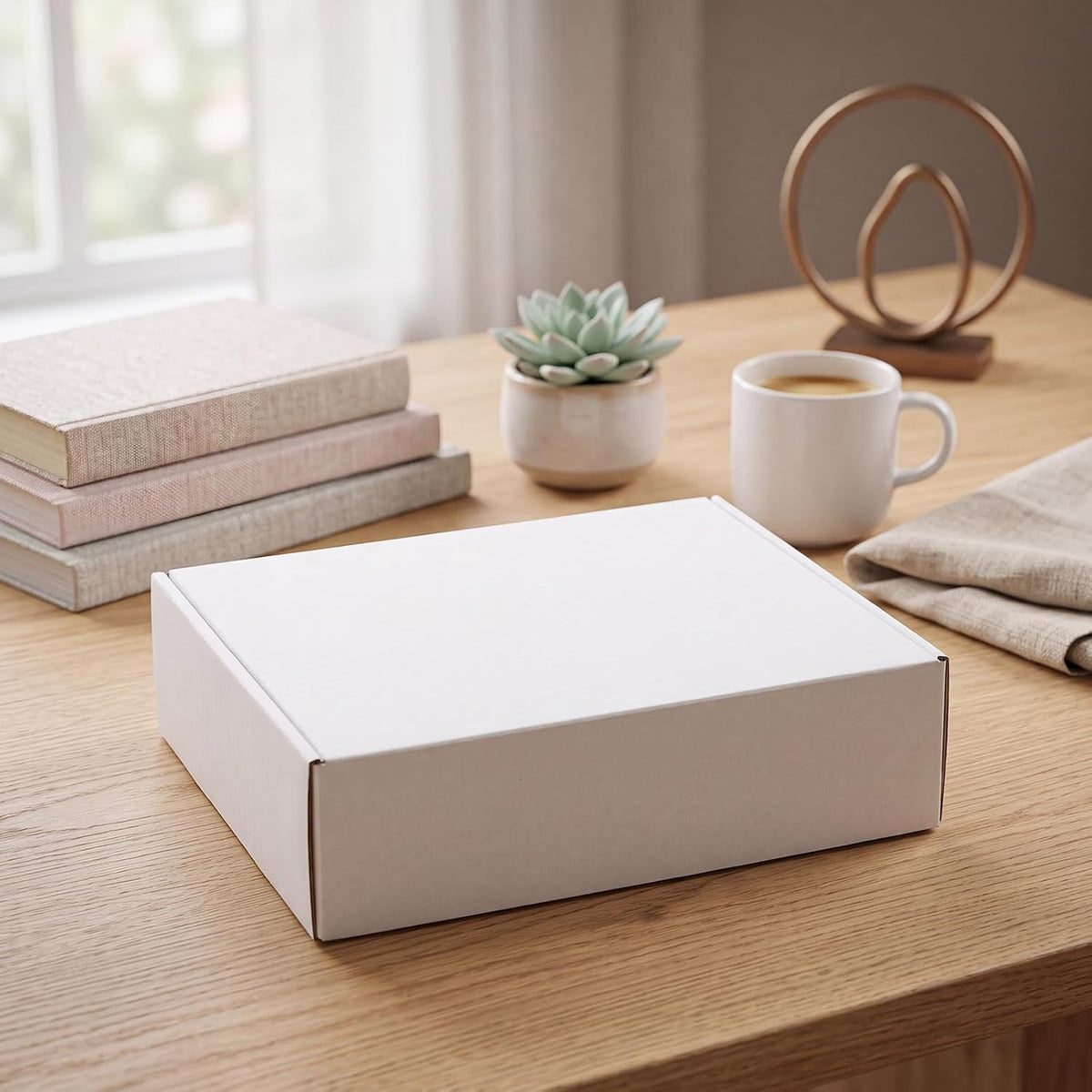 12x9x3 inches Shipping Boxes Set of 6, White Corrugated Cardboard Mailer Box for Packing, Mailing, Small Business