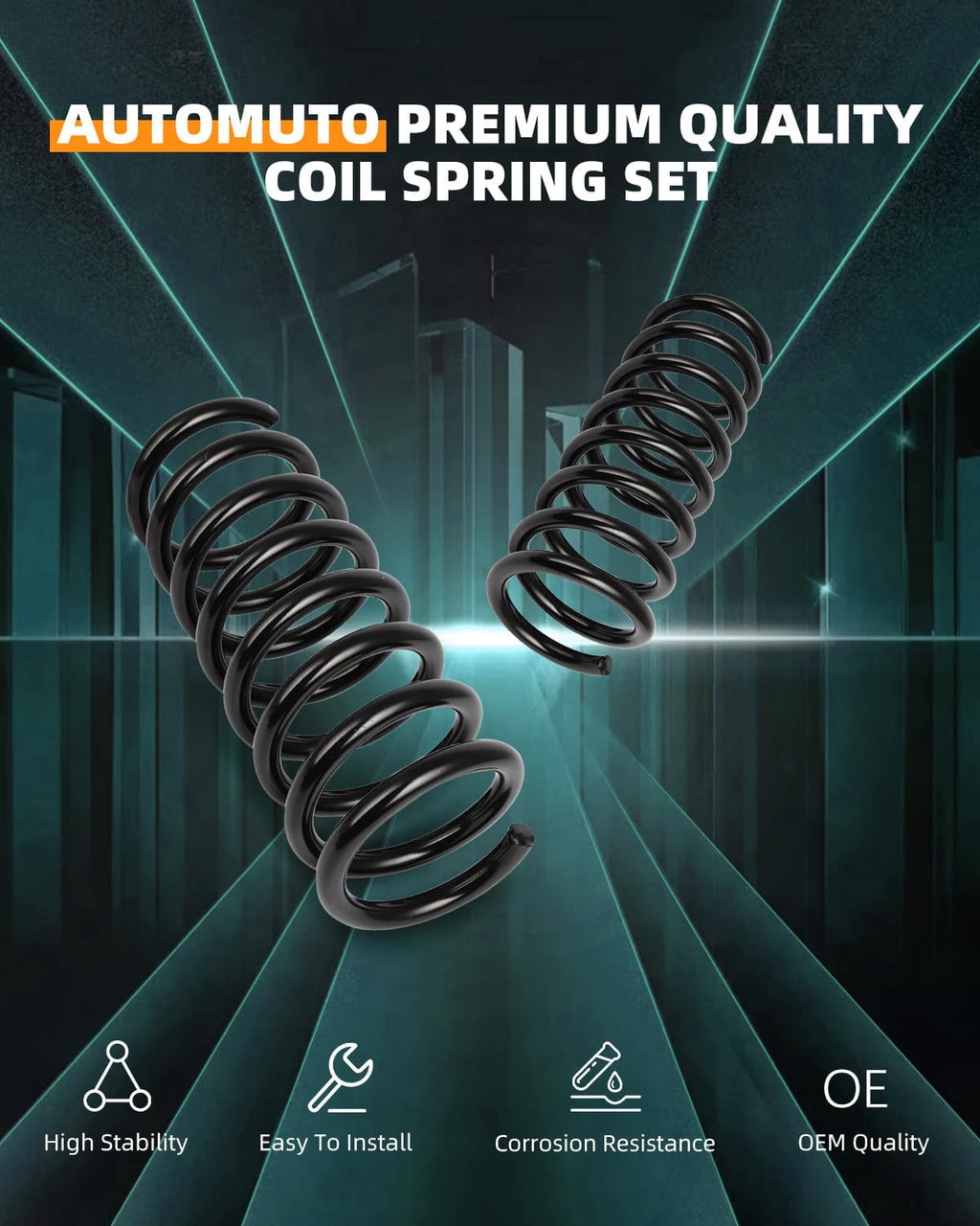 AUTOMUTO 2PCS Rear Suspension Coil Spring Set for 05-06 for Chevy Equinox