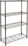 4-Shelf Adjustable Heavy Duty Steel Wire Rack Storage Shelving, Sturdy Garage Shelving, 350 lbs Capacity Per Shelf