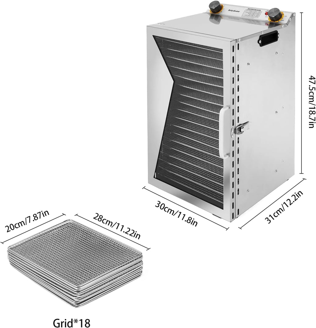 Food Dehydrator Stainless Steel Trays Commercial Fruit Dehydrator Machine Multi-Tier Meat Beef Jerky Maker Dryer with