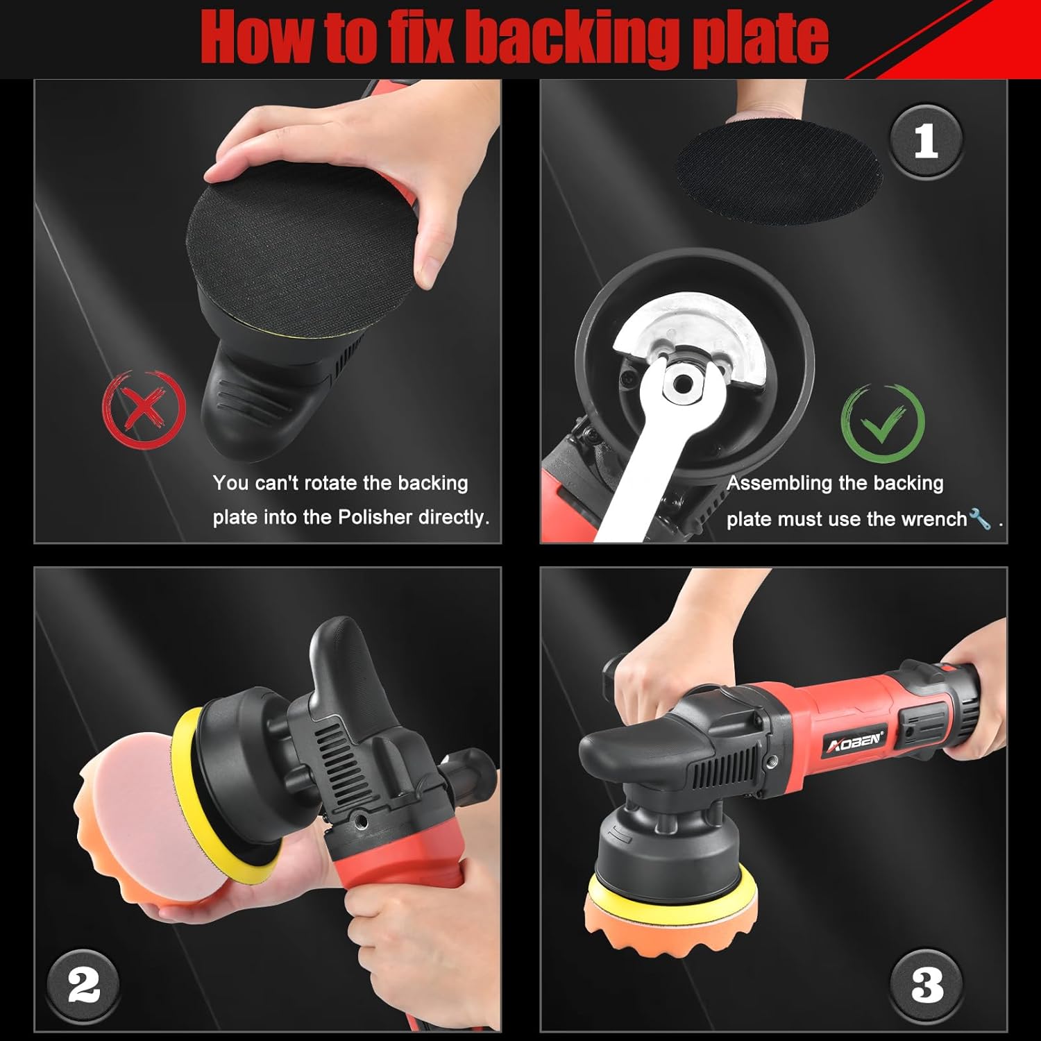 5 Inch Dual Action Polisher – 16mm Long Orbit Random Orbital Buffer with 6 Variable Speeds (1000-5500 RPM)