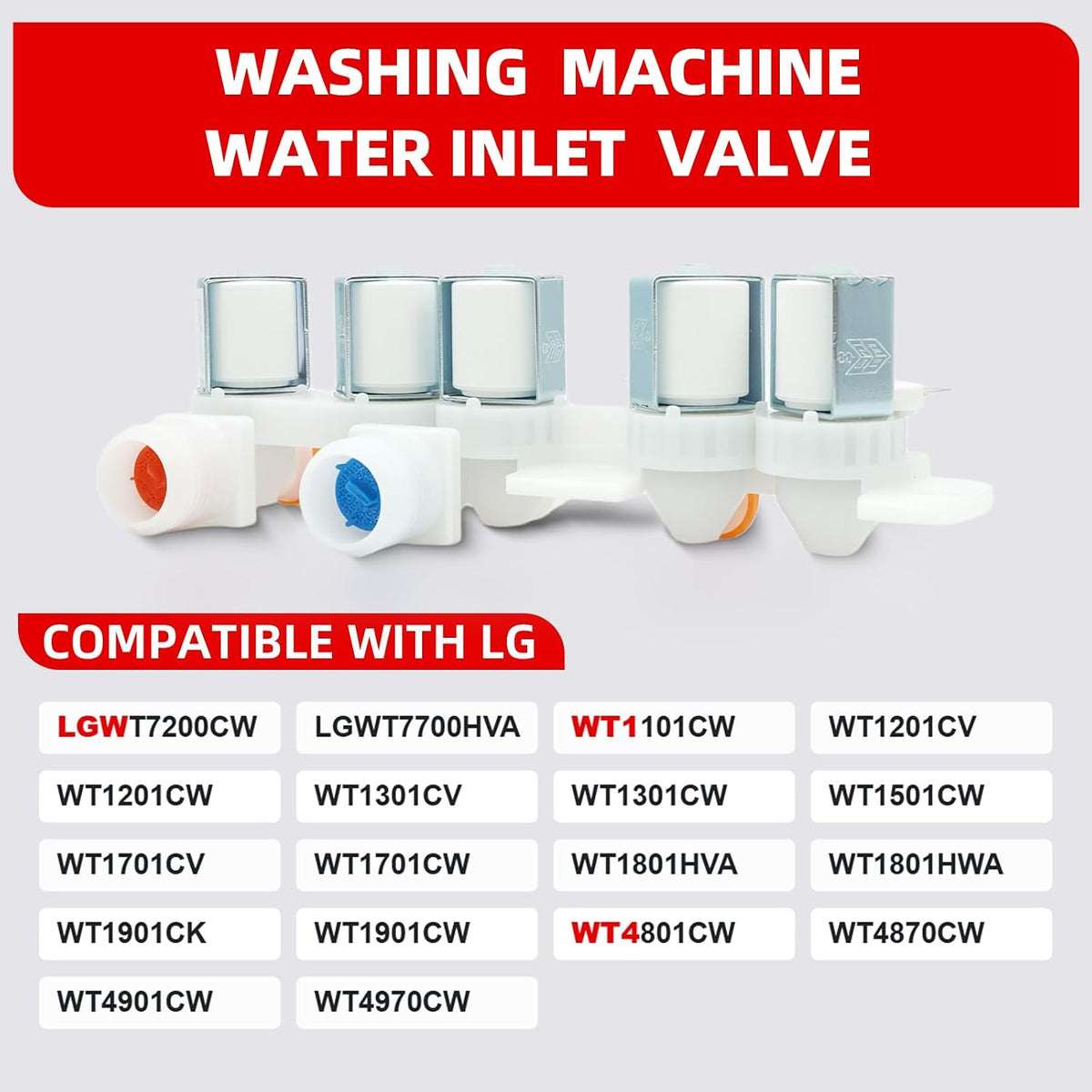 WT1501CW WT1101CW Washer Water Inlet Valve Fit for LG WT1201CV WT1201CW