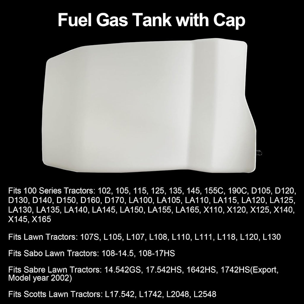 GY21876 Gas Fuel Tank, Plastic Gas Tank Compatible with100 Series, include D140 L100 L108 L110 L111 L118 L130 LA105