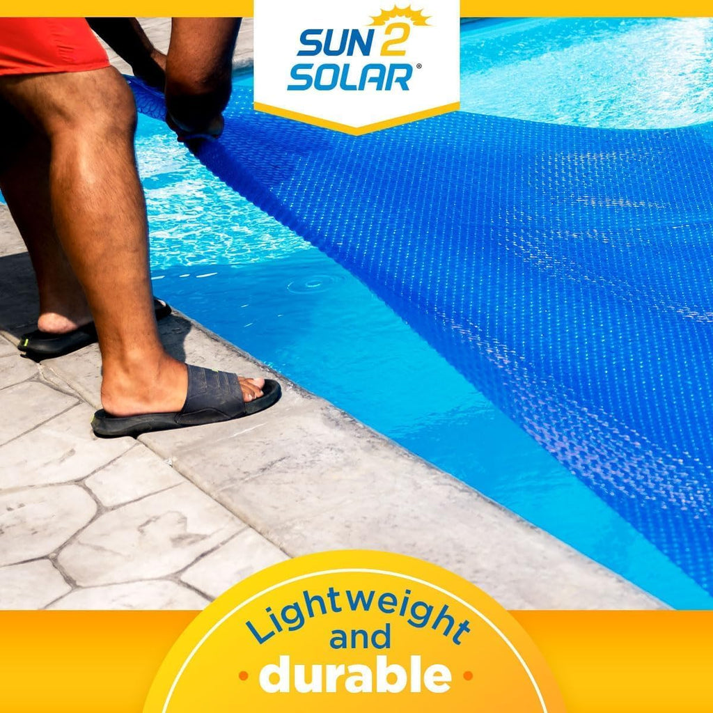 Blue 24 ft Round Pool Solar Cover | 12 Mil | Heat Retaining Blanket for Inground & Above Ground Swimming Pools |