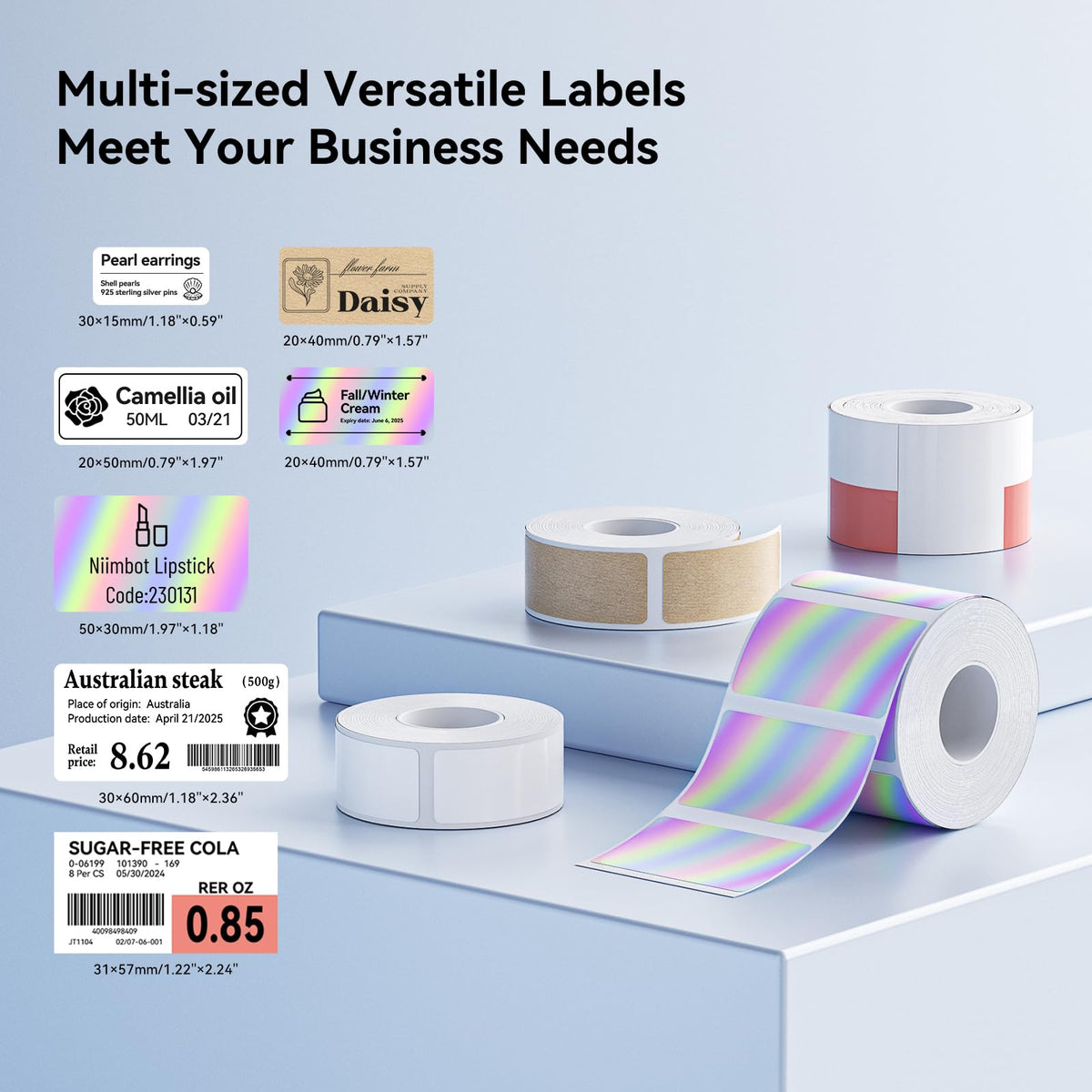 M2/M3 Self-Laminating Label Sticker 0.79''×1.18'', Kraft Brown