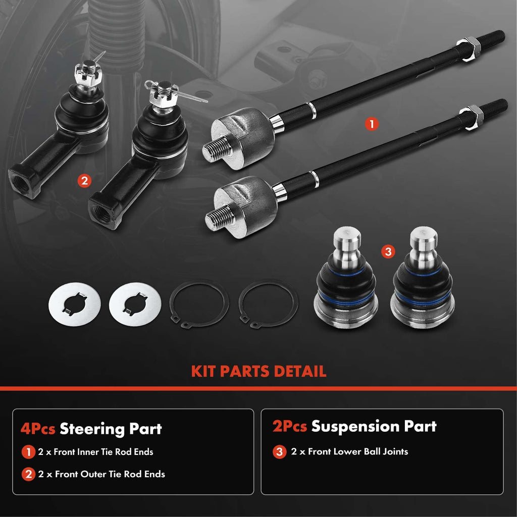 A-Premium 6Pcs Suspension Kit, Front Lower Ball Joint