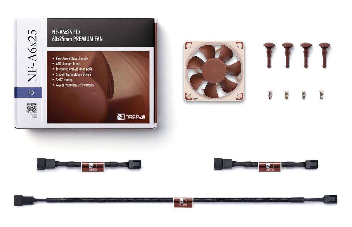 Noctua NF-A6x25 FLX, High-Performance Quiet Fan 60mm