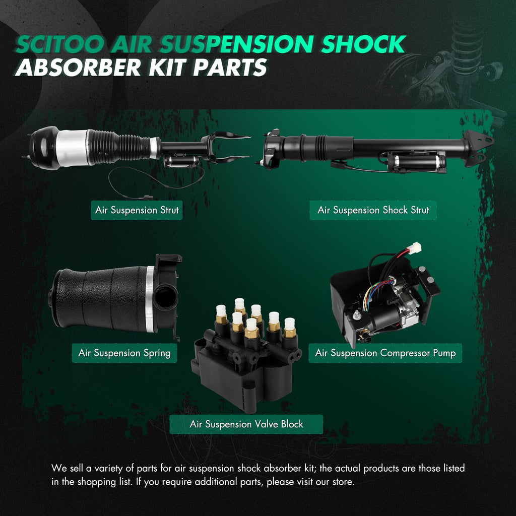 SCITOO Front and Rear Air Suspension Shocks Struts Compatible with Cadillac