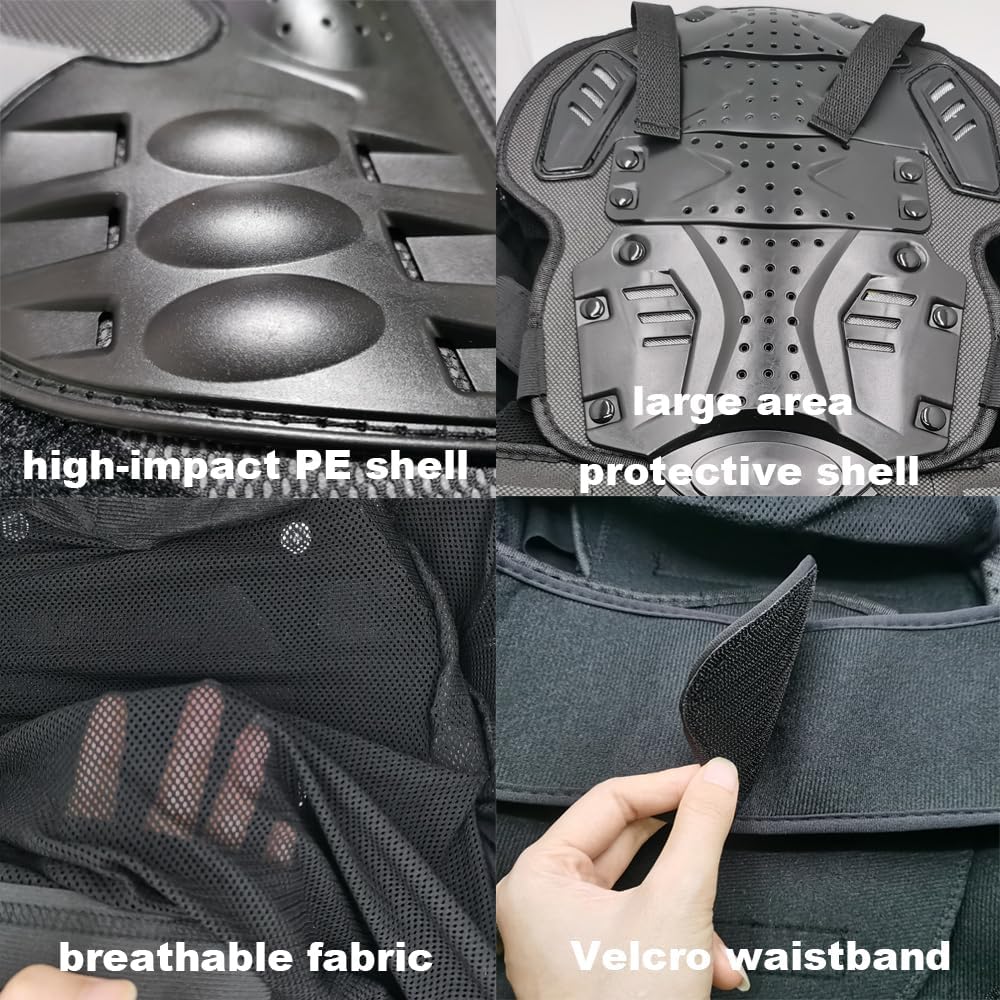 Adult Motorcycle Protective Jacket and Knee Pads, Motorcycle Accessories, Back Spine Chest Protector, Full Body Chest