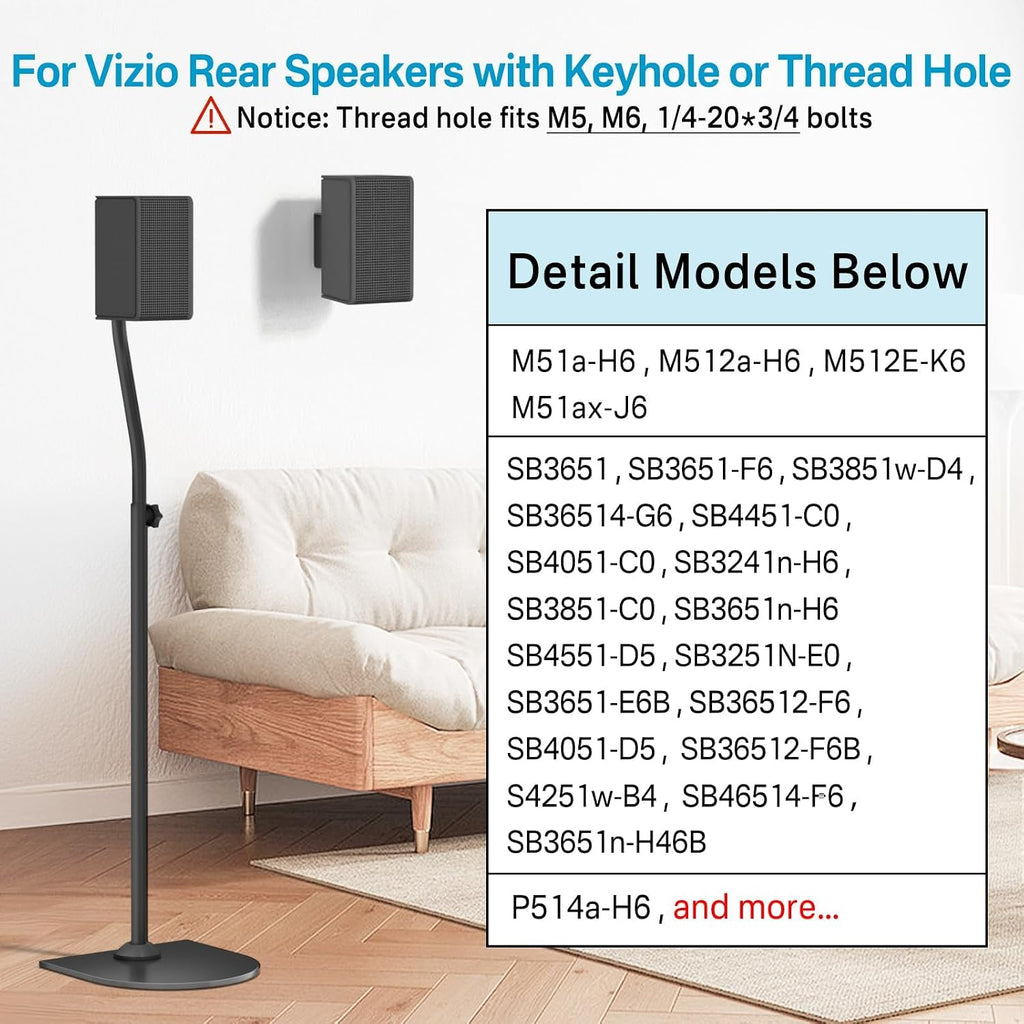 Speaker Stands for Vizio Speaker Stands Pair with Speaker Wall Mount - Floor Speaker Stand for Vizio Surround Sound