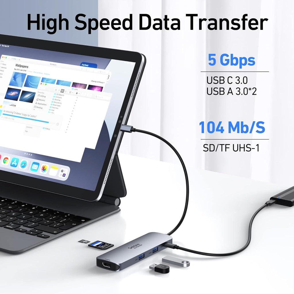USB C Docking Station Dual HDMI Monitor, USB C to Dual HDMI Adapter with 2HDMI Ports, PD Charging, SD/microSD, USB