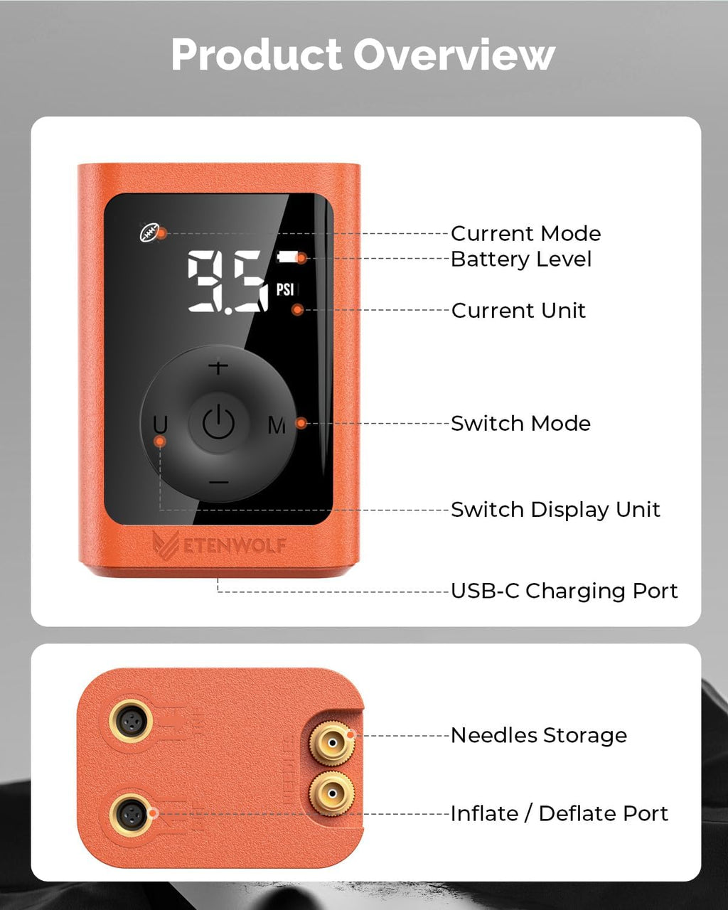 P300 Plus Ball Pump, Electric Basketball Pump Inflation Deflation | with 3200 mAh Rechargeable Battery and 2 Needles