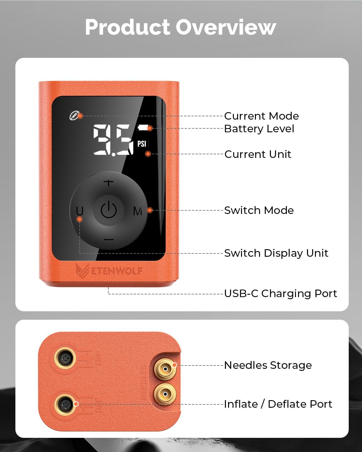 P300 Plus Ball Pump, Electric Basketball Pump Inflation Deflation | with 3200 mAh Rechargeable Battery and 2 Needles