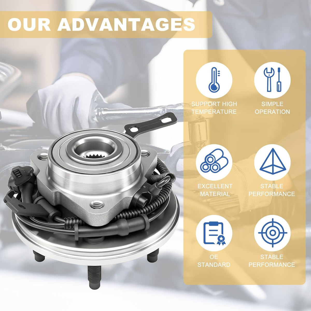 515078 Pair 2 Front Wheel Hub & Bearing Assembly for 2006-2010 Ford Explorer Mercury Mountaineer