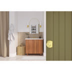 Bowery Bed/Bath Privacy Door Handle with Lock, Satin Brass