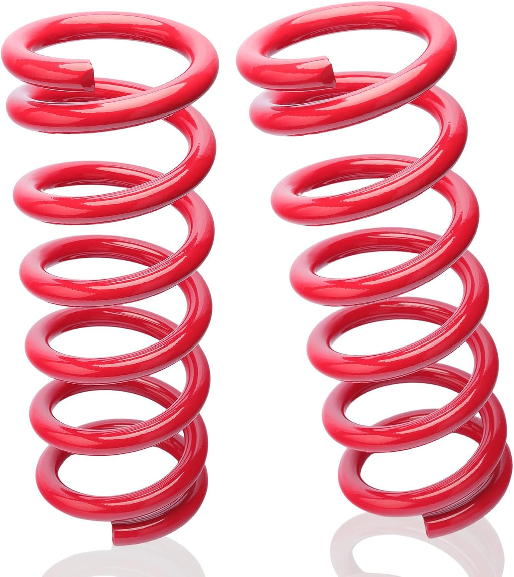 2" Front Drop Coil Spring Lowering Kit for 1999-2007 Chevy Silverado/GMC Sierra 1500 (2WD V8 Only),Drop Coils Spring Kit-Red