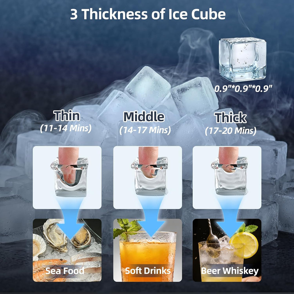 Commercial Ice Maker Machine, 500LBS/24H, 350LBS Storage