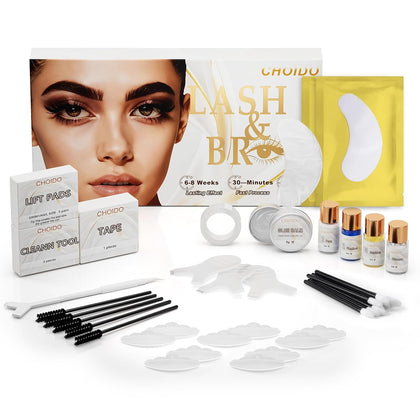 Lash Lift Kit & Brow Lamination Kit, 2 in 1 Professional Eyelash Curling and Eyebrow Lamination Set, DIY Eyelash Perm