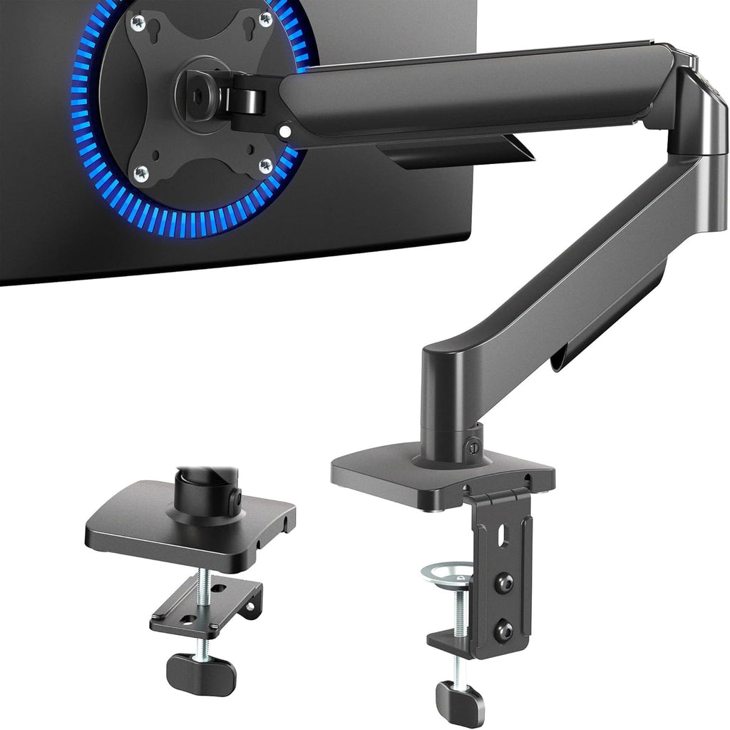 Single Monitor Stand, Fully Adjustable Arm for 17 to 32 inch Screen, Mechanical Articulating Desk Mount, Gaming and