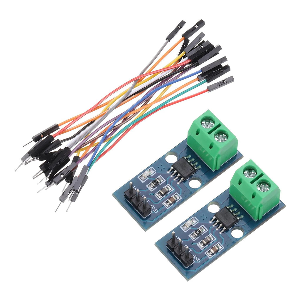MECCANIXITY 2pcs ACS712 Current Sensor Module 20A Range Hall Effect Current Sensor Current Measuring AC/DC with Cable for Detecting Current