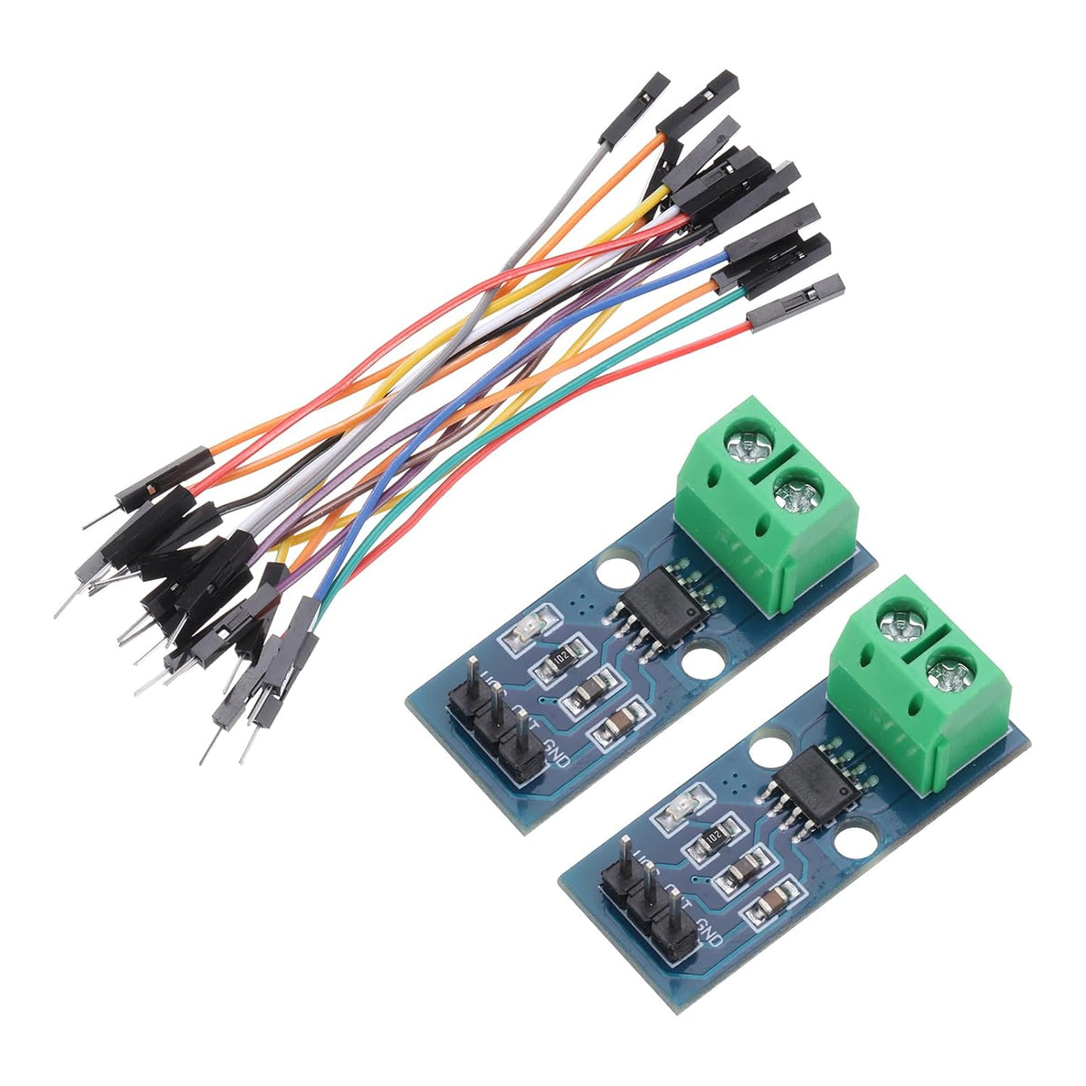 MECCANIXITY 2pcs ACS712 Current Sensor Module 20A Range Hall Effect Current Sensor Current Measuring AC/DC with Cable for Detecting Current